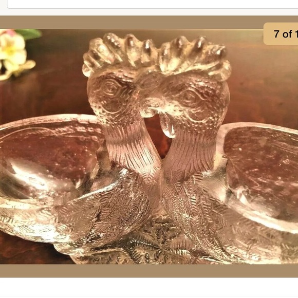 Rare Roosters Antique Schmid Verreries Salt Cellar - Picture 3 of 8
